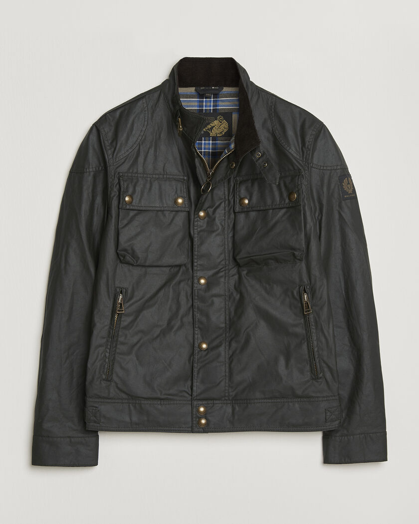Belstaff Racemaster Waxed Jacket Faded Olive – Grön