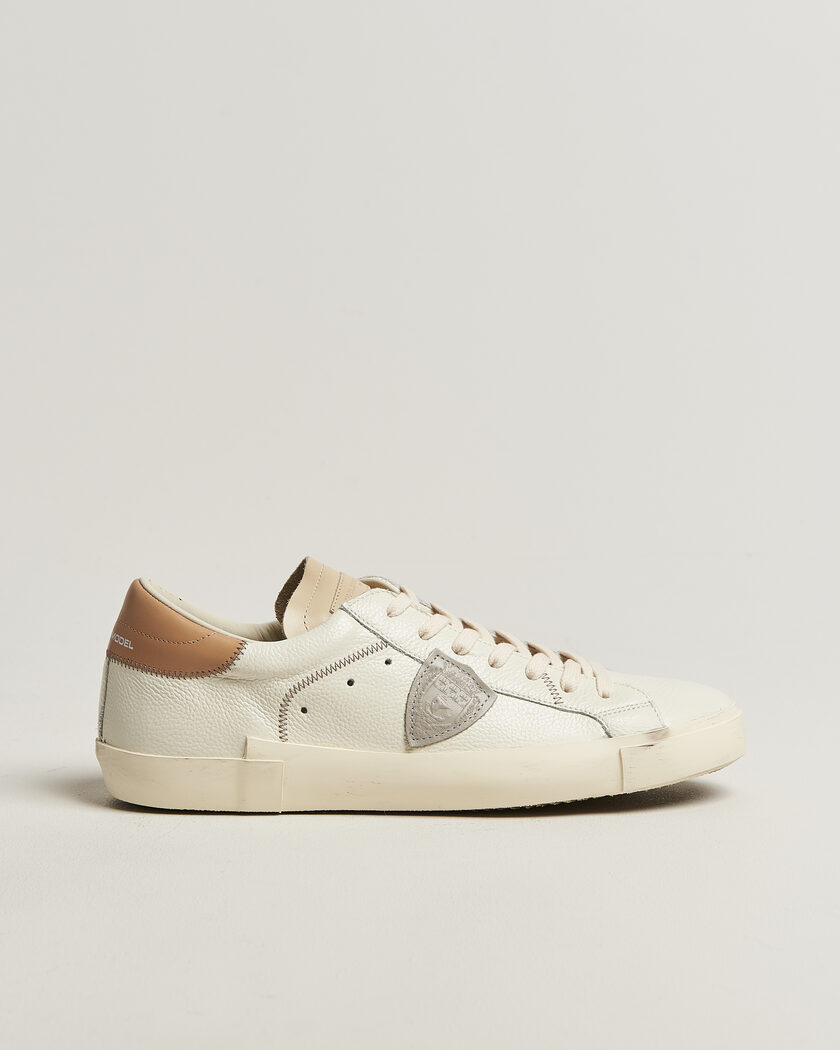 Philippe Model PRSX Low Top Canvas Mix Sneaker White/Beige – Vit