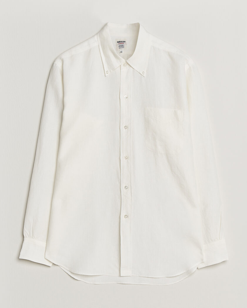Kamakura Shirts Linen Ametora Shirt White – Vit