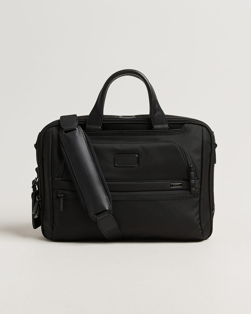 TUMI Alpha 4 Medium Briefcase Black – Svart