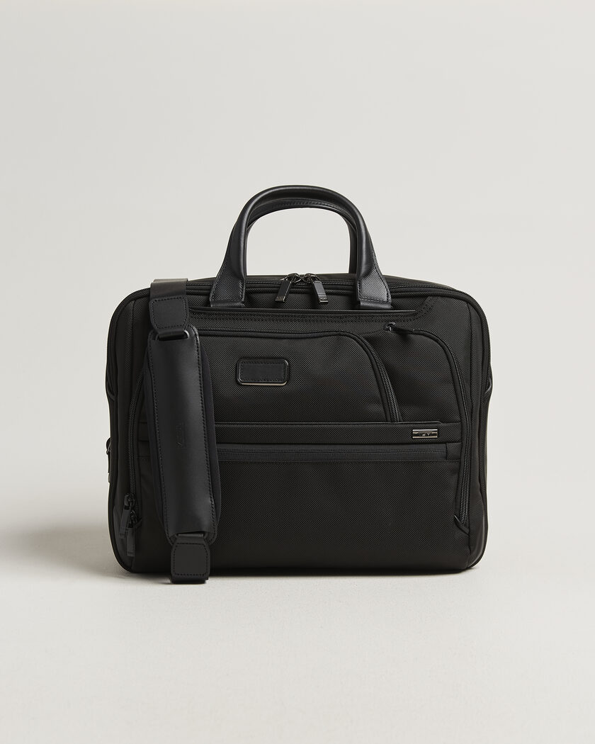 TUMI Alpha 4 Expandable Medium Briefcase Black – Svart