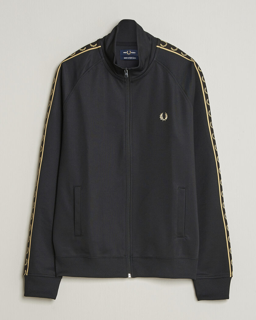 Fred Perry Taped Track Jacket Black – Svart