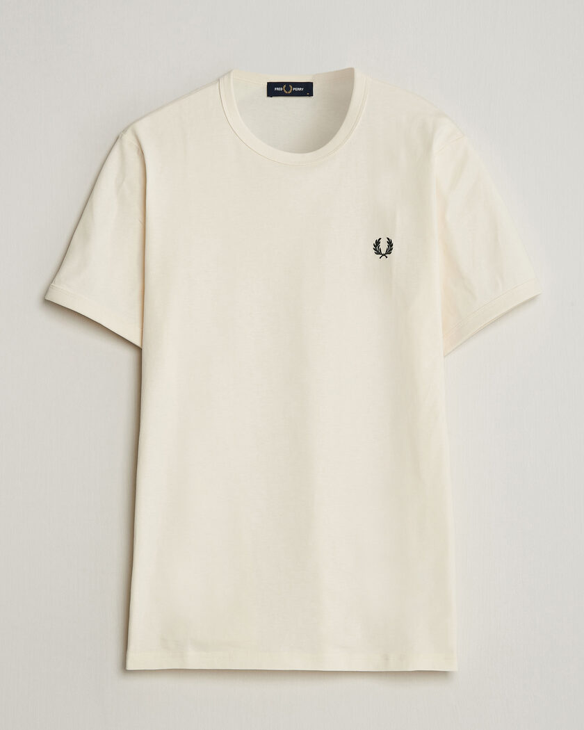Fred Perry Ringer T-Shirt Ecru – Vit