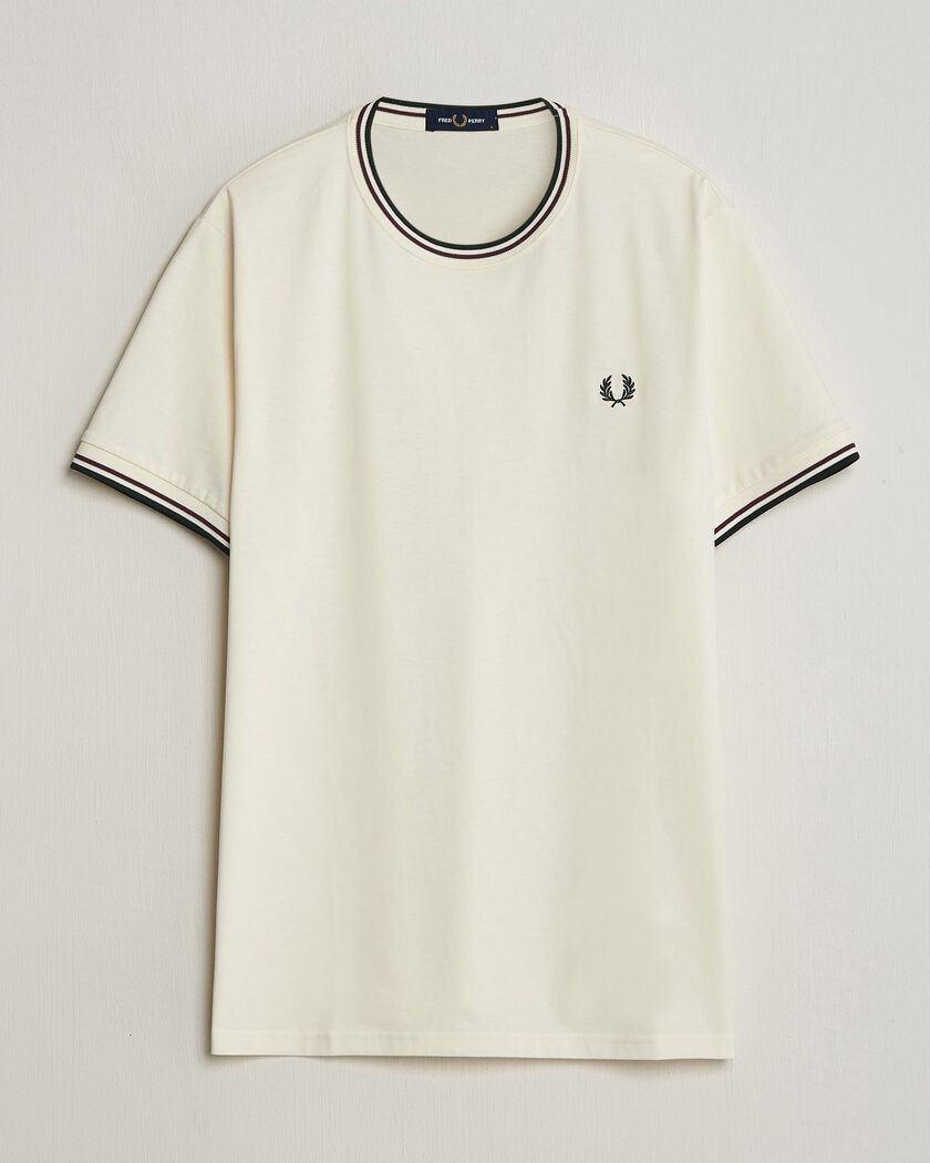 Fred Perry Twin Tipped T-Shirt Ecru – Vit