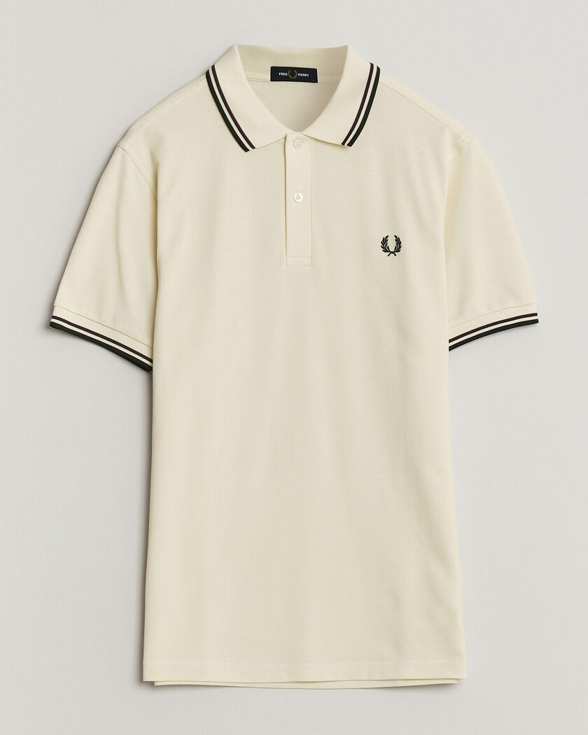 Fred Perry Twin Tipped Polo Shirt Ecru – Vit