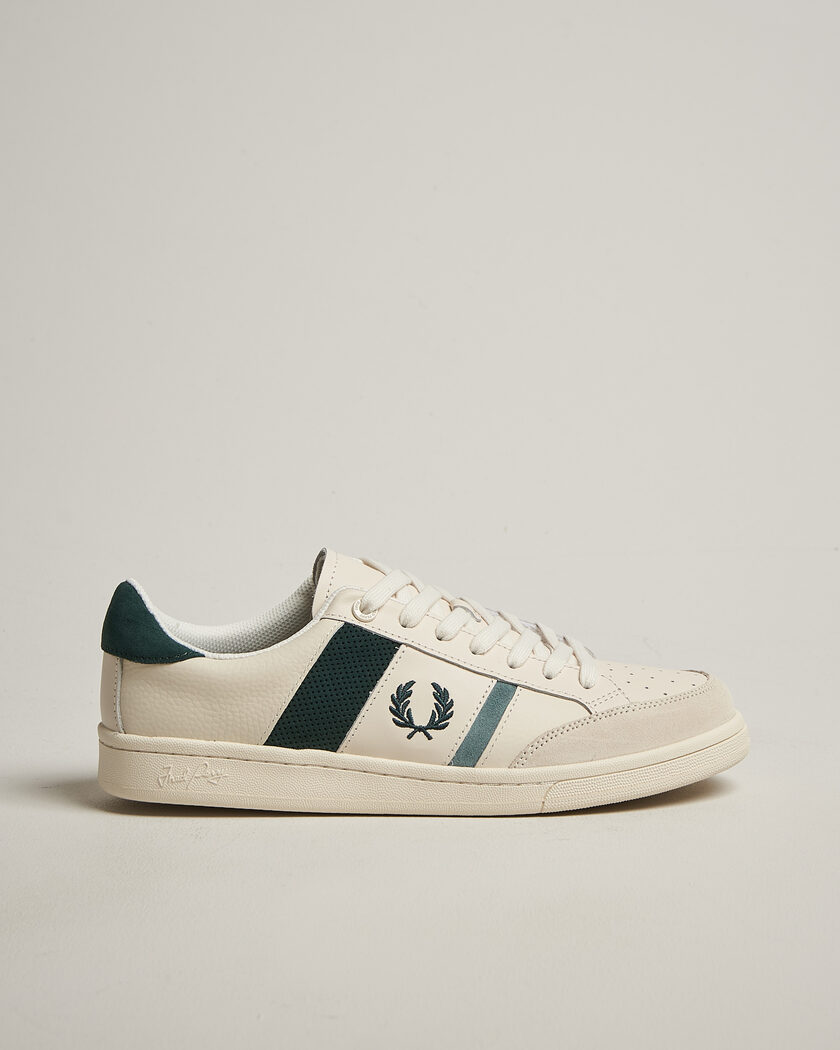 Fred Perry B725 Leather/Suede Sneaker Ecru – Vit