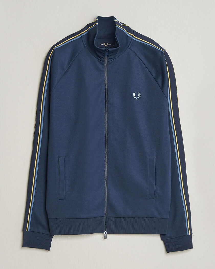 Fred Perry Tramline Taped Track Jacket Tennis Blue – Blå