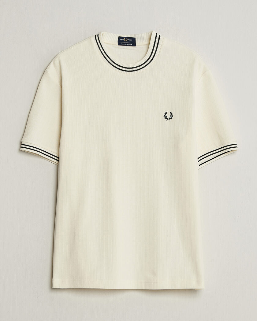 Fred Perry Rib Knitted T-Shirt Ecru – Vit