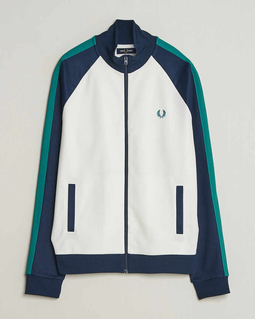Fred Perry Contrast Sleeve Track Jacket Snow White – Svart