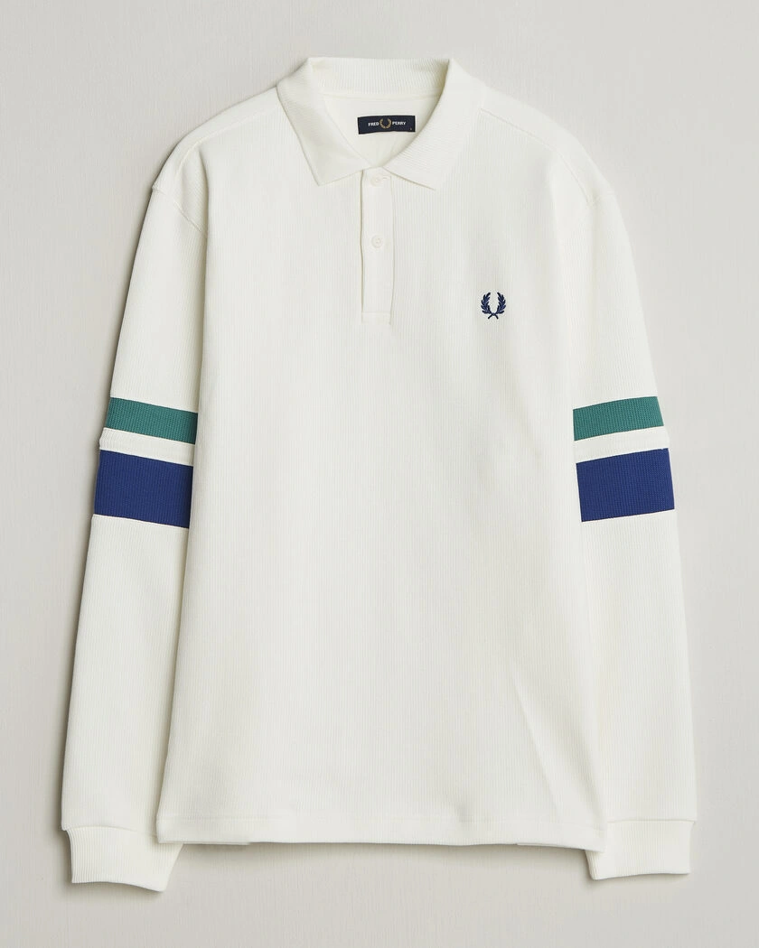 Fred Perry Tipped Sleeve Rugger Snow White – Vit