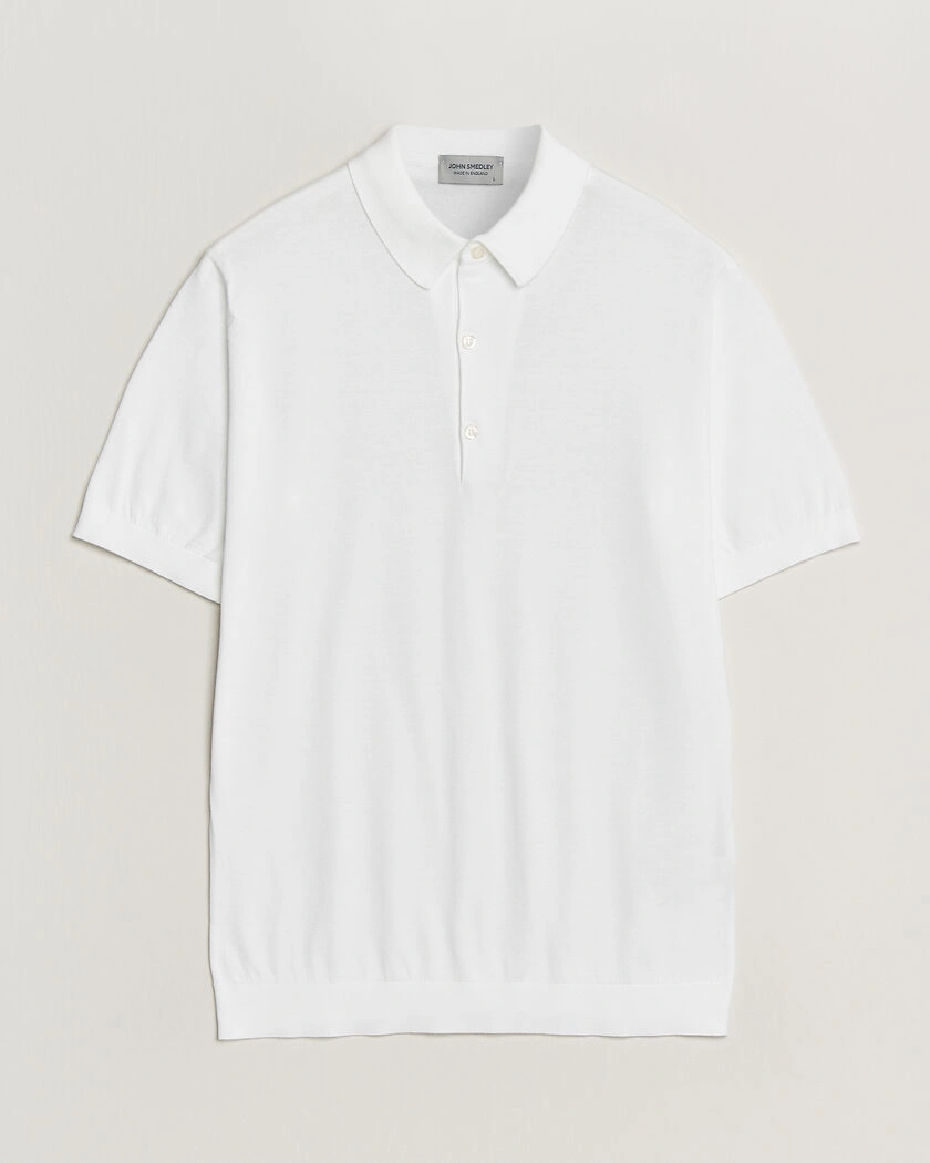 John Smedley Adrian Slim Fit Sea Island Cotton Polo White – Vit