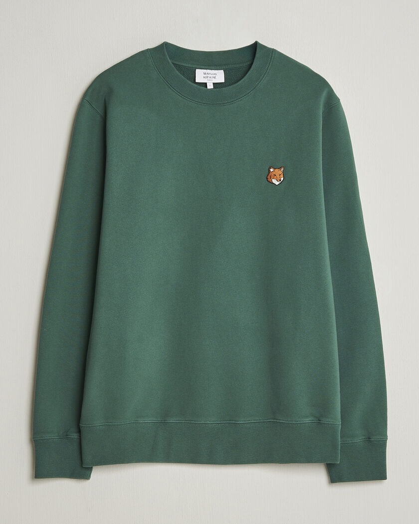 Maison Kitsuné Fox Head Sweatshirt Bottle Green – Grön