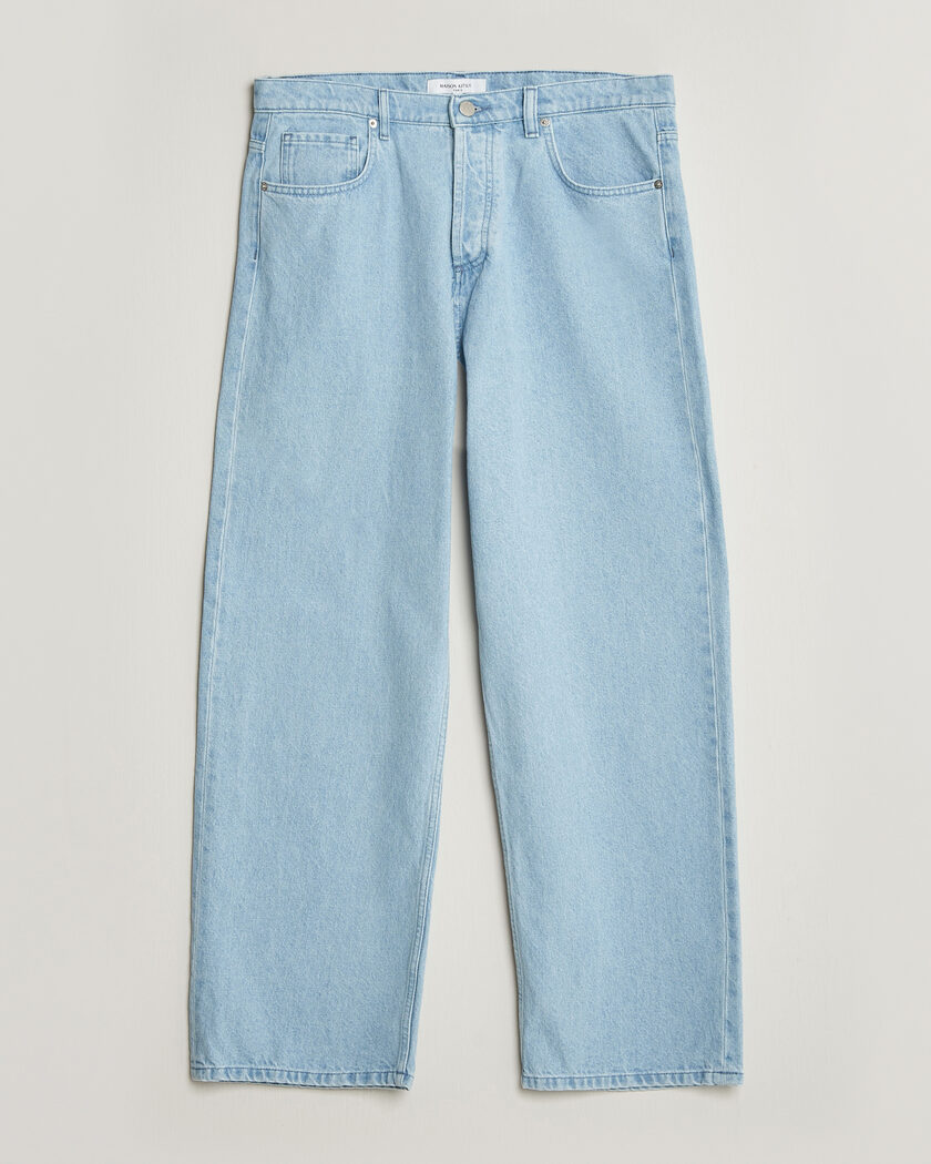 Maison Kitsuné Wide Fit Jeans Light Washed Indigo – Blå