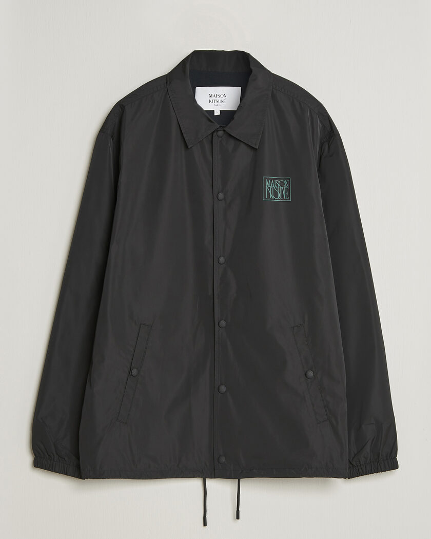 Maison Kitsuné Tonal Fox Head Coach Jacket Black – Svart