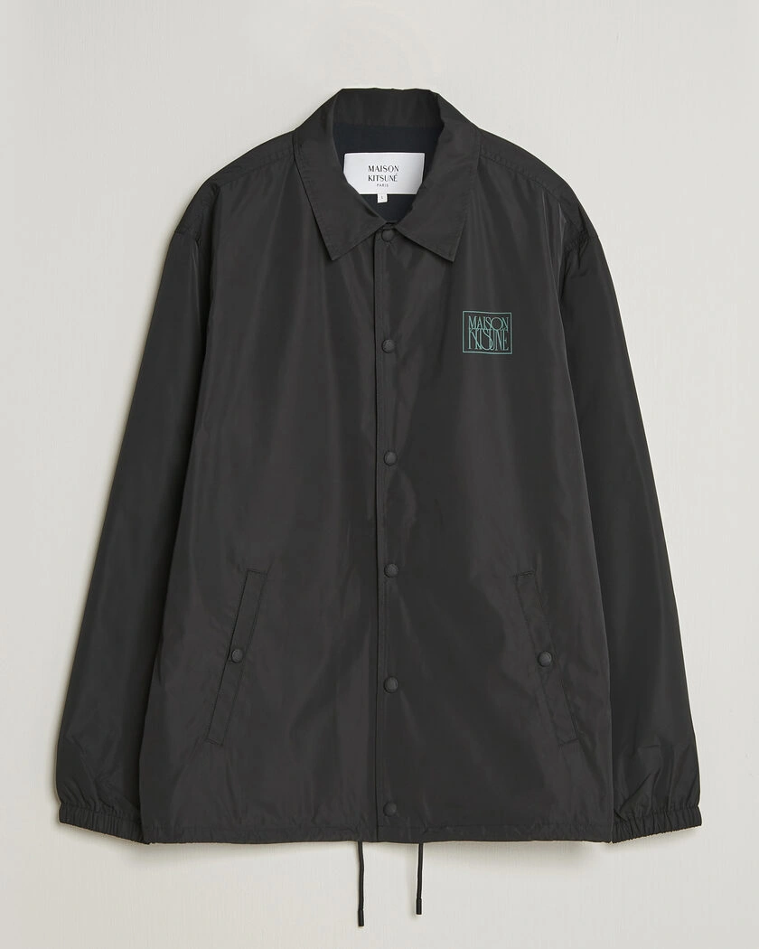 Maison Kitsuné Tonal Fox Head Coach Jacket Black – Svart
