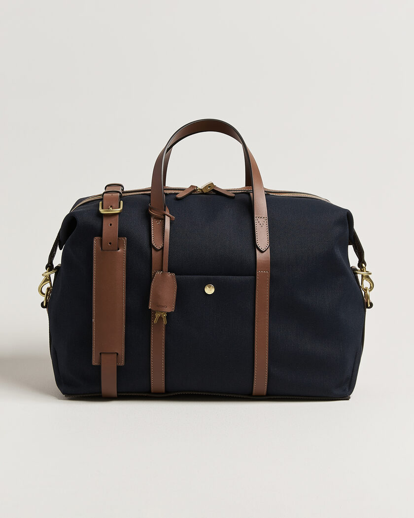 Mismo M/S Avail 48h Nylon Weekendbag Deep Sea Blue/Cuoio – Blå