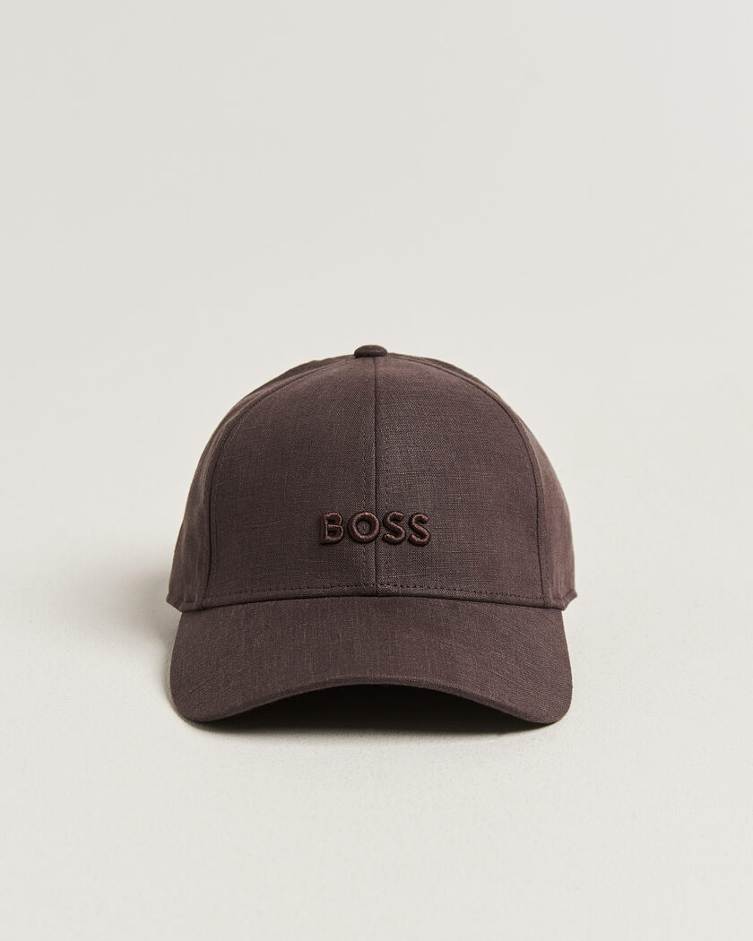 BOSS BLACK Zed Linen Cap Dark Brown – Brun