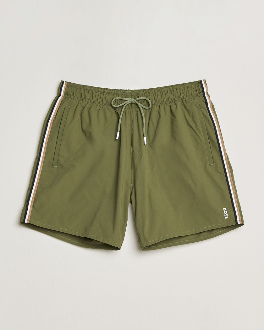 BOSS BLACK Iconic Swimshorts Open Green – Grön