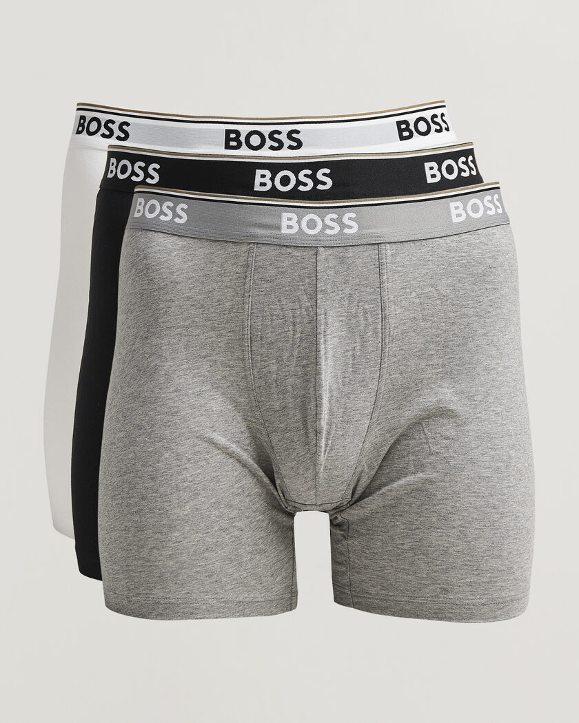 BOSS BLACK 3-Pack Long Leg Boxer Black/Grey/White – Flerfärgad