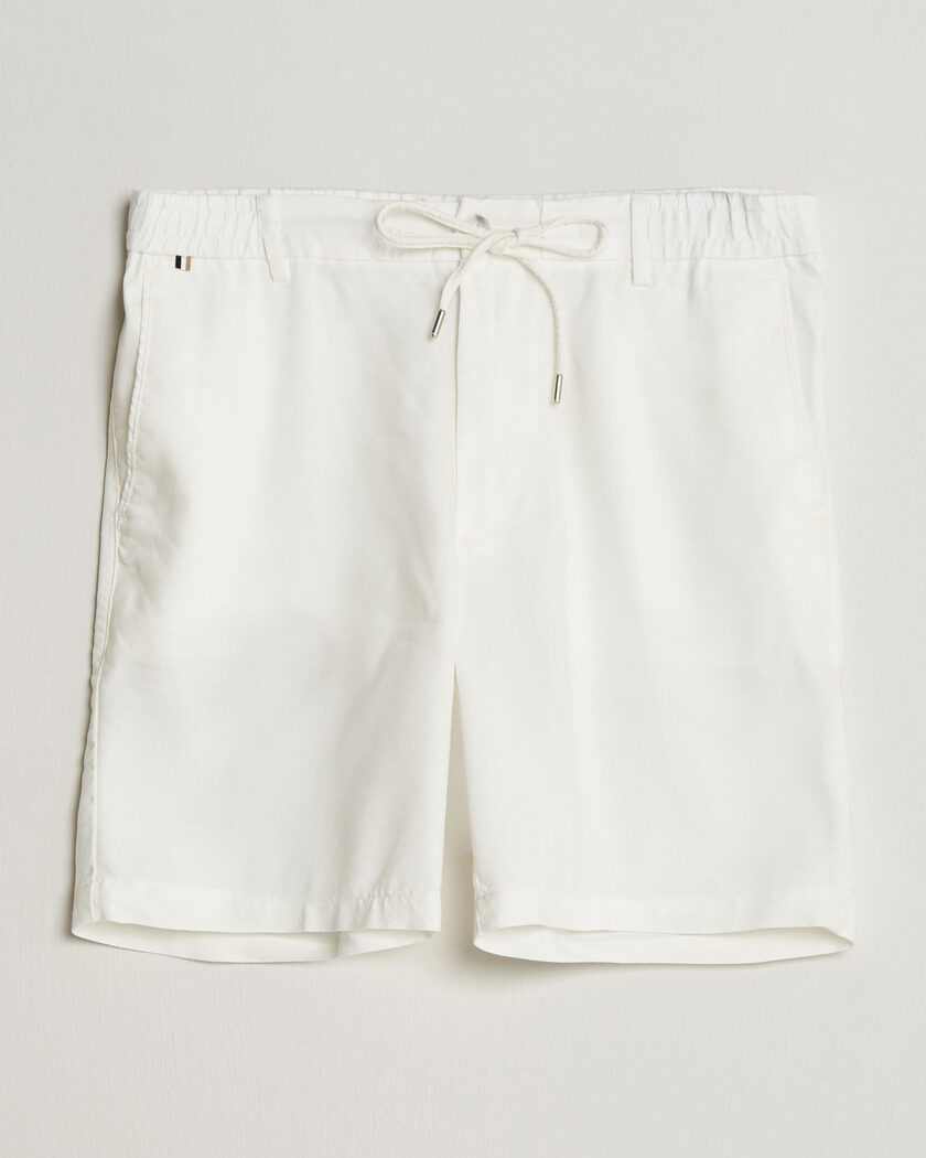 BOSS BLACK Kane Linen Drawstring Shorts White – Vit