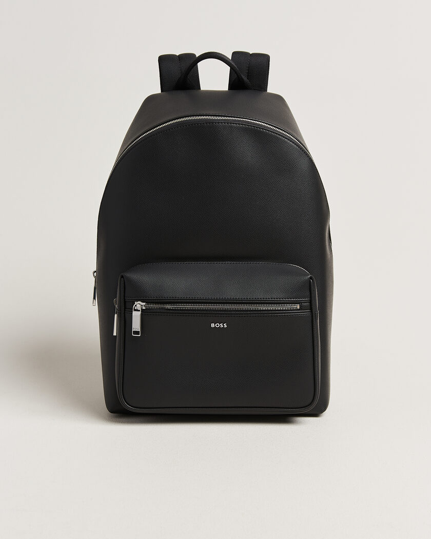 BOSS BLACK Daxter Leather Backpack Black – Svart