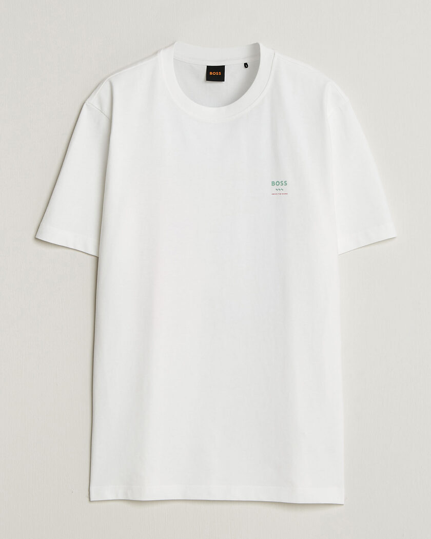 BOSS ORANGE Groove Printed Crew Neck T-Shirt White – Vit