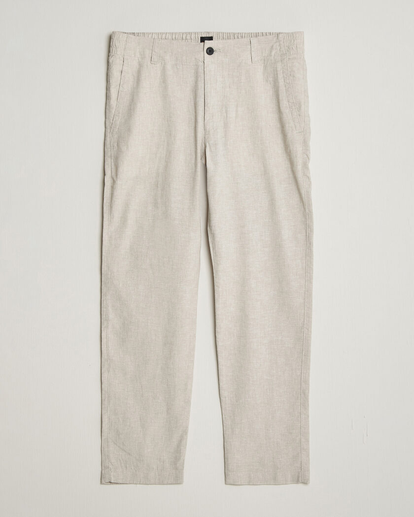 BOSS ORANGE Sanderson Linen Pants Open Grey – Grå