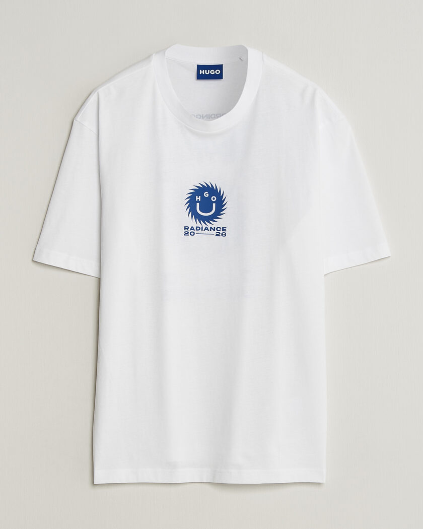 HUGO Nunarix Printed Crew Neck T-Shirt White – Vit