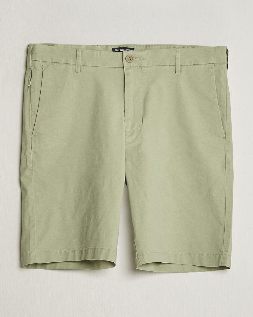 Dockers Slim Cotton/Linen Shorts Tea – Grön