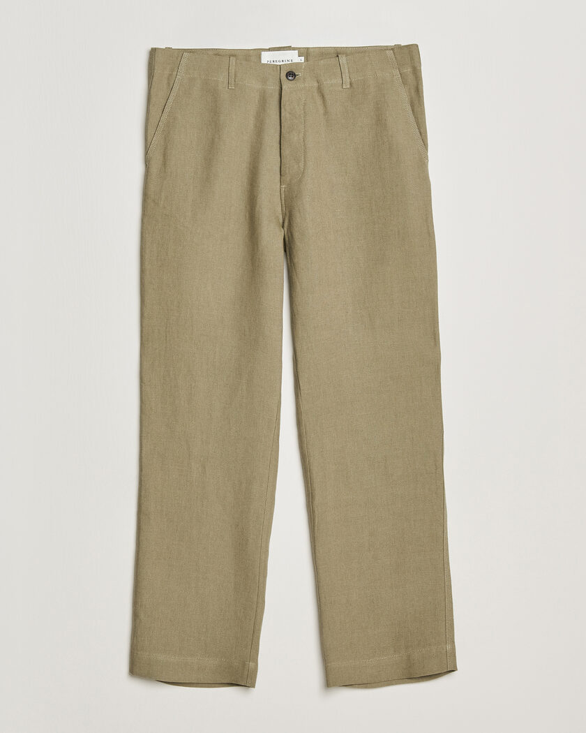 Peregrine Windsor Linen Trousers Sage – Grön