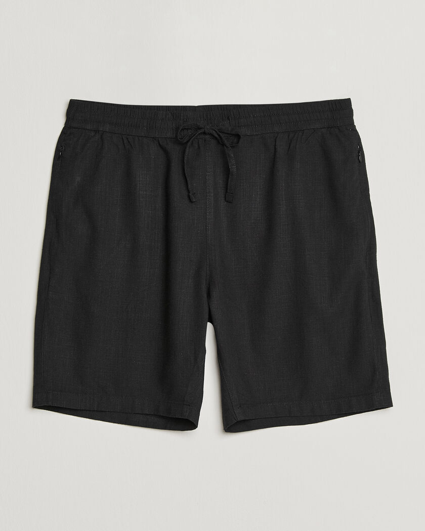 KnowledgeCotton Apparel Loose Linen/Viscose Shorts Black – Svart