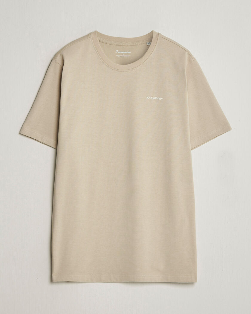 KnowledgeCotton Apparel Back Print T-Shirt Light Feather Grey – Grå