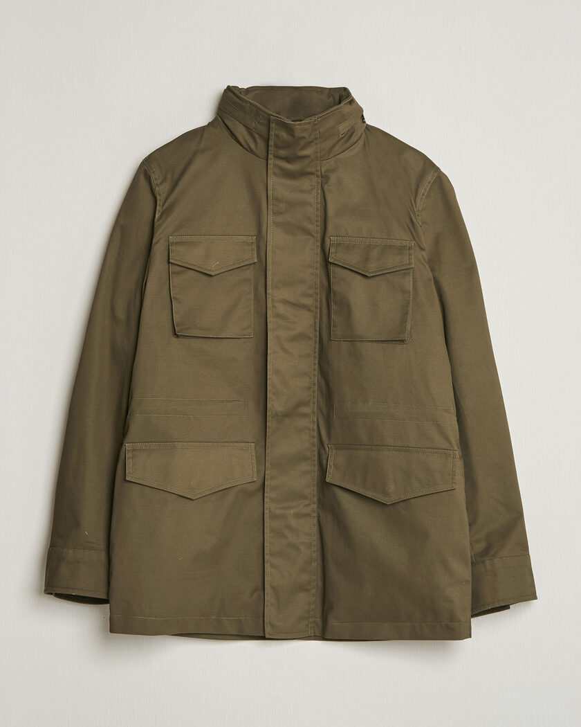 Oscar Jacobson M65 Coated Cotton Field Jacket Olive – Grön