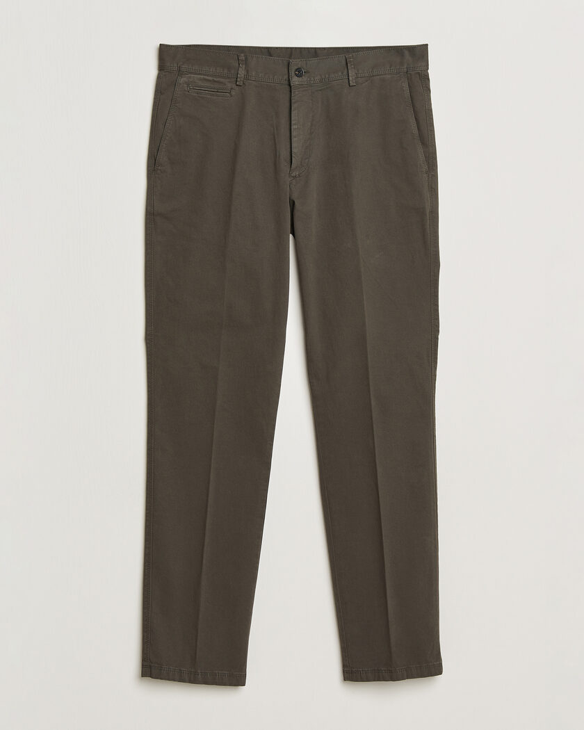 Oscar Jacobson Danik Cotton Trousers Olive – Grön
