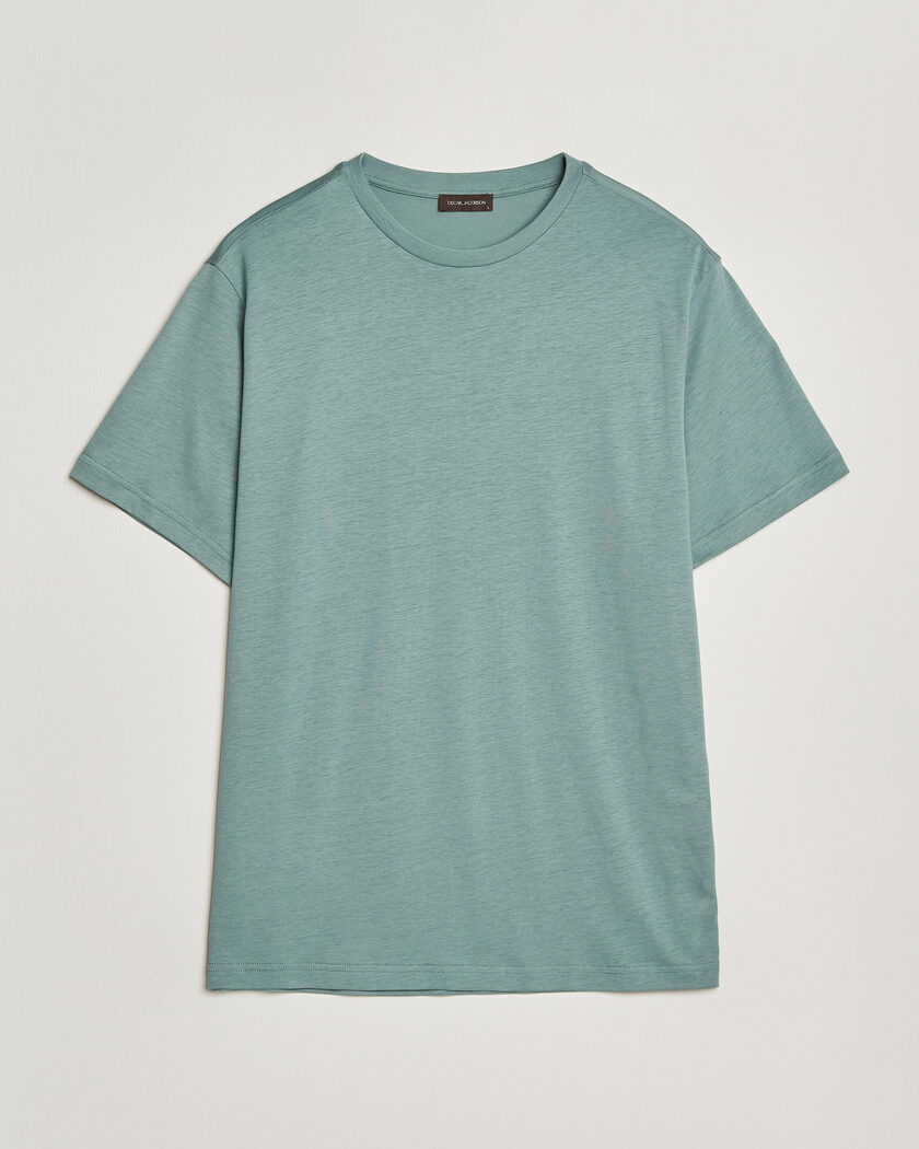 Oscar Jacobson Kim Lyocel/Cotton T-Shirt Soft Green – Grön