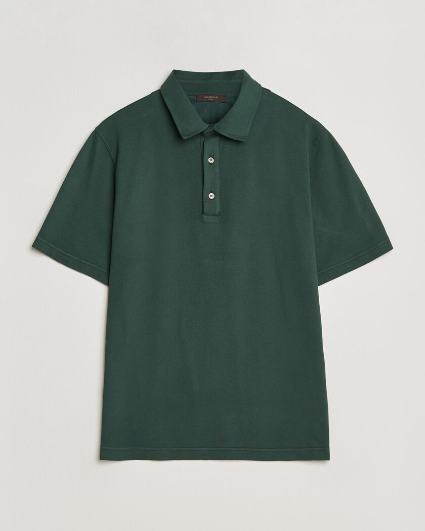 Zanone Soft Cotton Piquet Polo Dark Green – Grön