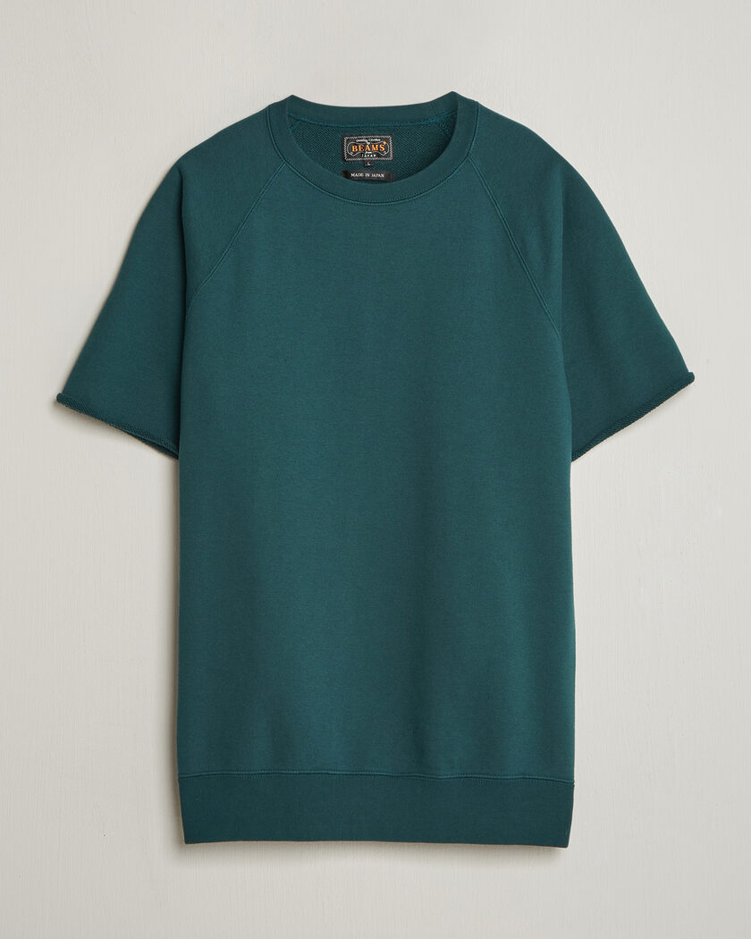 BEAMS PLUS Short Sleeve Cut Off Sweat Dark Green – Grön