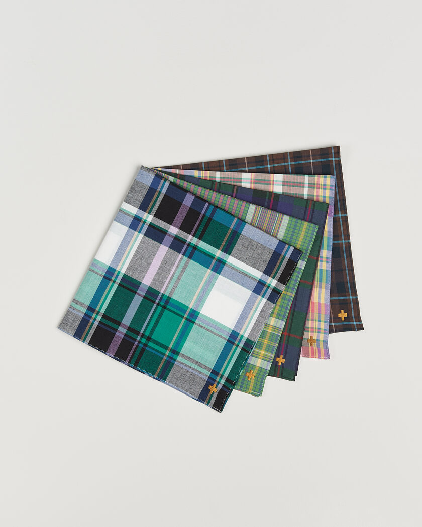 BEAMS PLUS 5-Pack Madras Handkerchief Multicolour – Flerfärgad