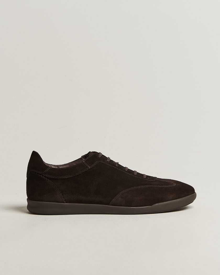 Loake Shoemakers Loake 1880 Mayfair Suede Dress Sneaker Dark Brown – Brun