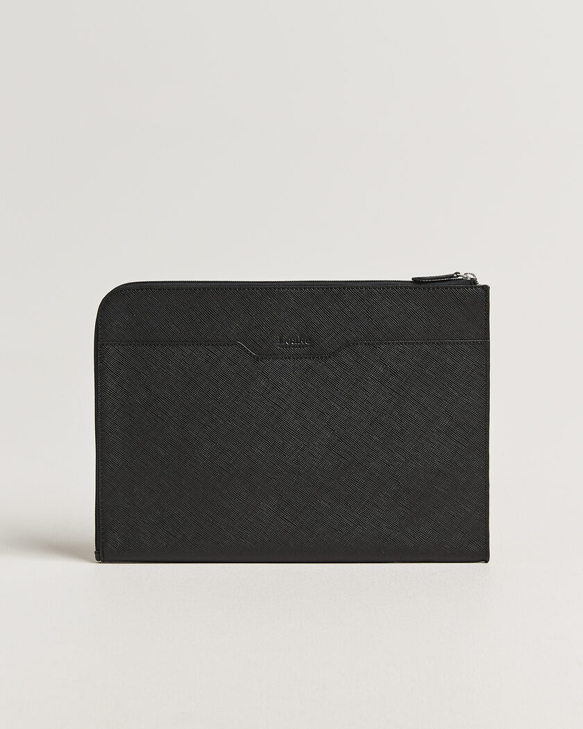 Loake Shoemakers Gresham Grain Leather Laptop Cover Black – Svart