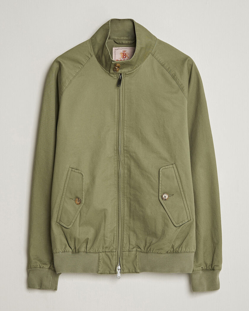 Baracuta G9 Washed Cotton Twill Jacket Lichen Green – Grön