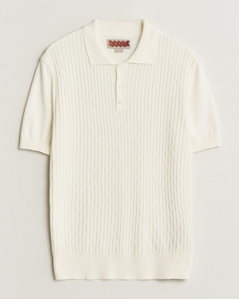 Baracuta Pattern Stich Polo Off White – Vit