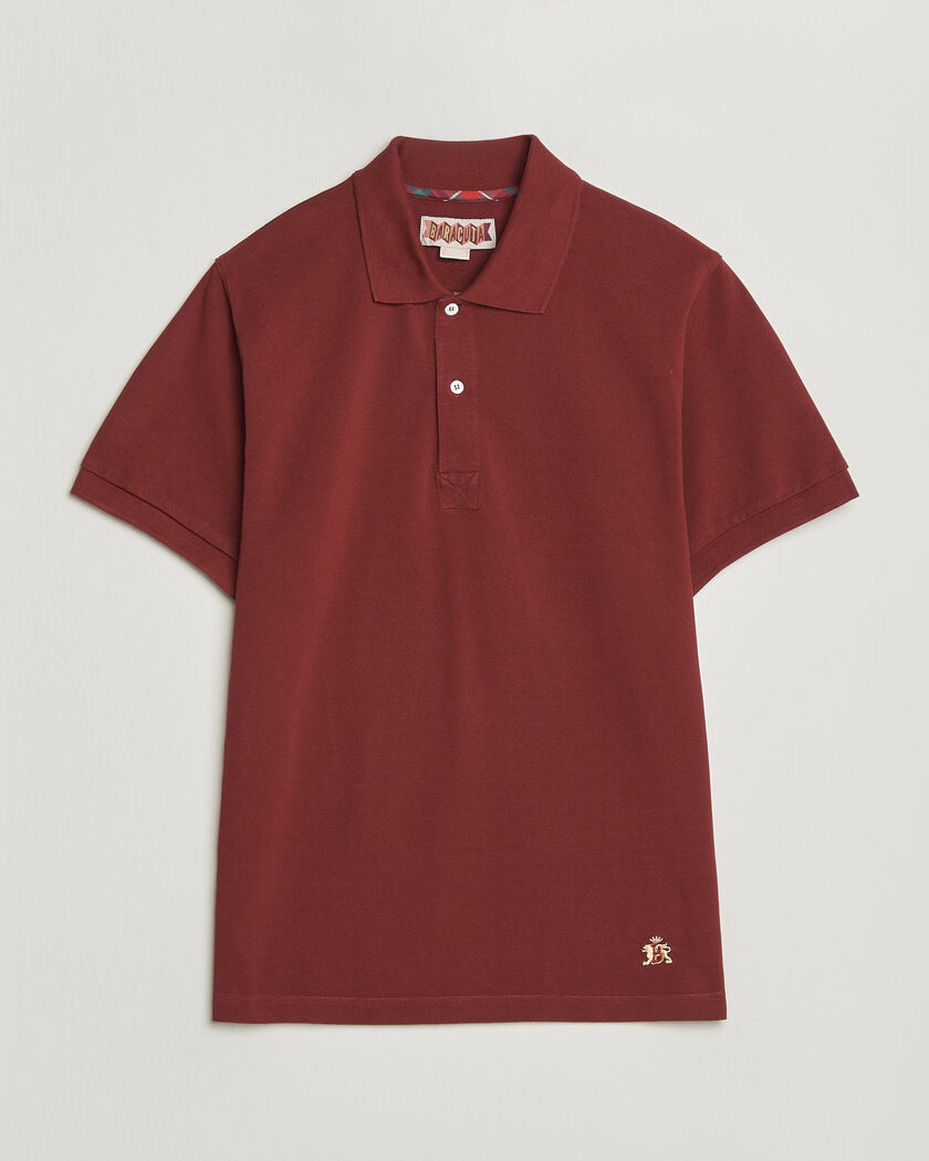 Baracuta Tartan Placket Piquet Polo Oxblood – Röd
