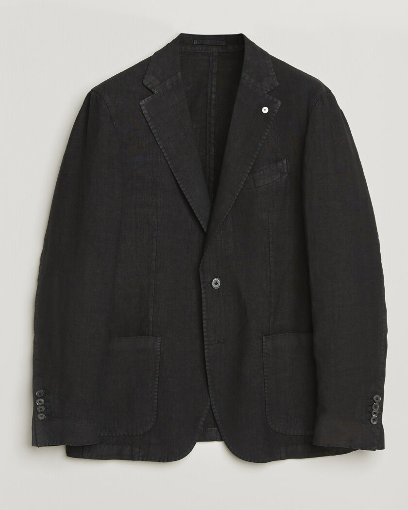 L.B.M. 1911 Jack Regular Fit Linen Blazer Black – Svart