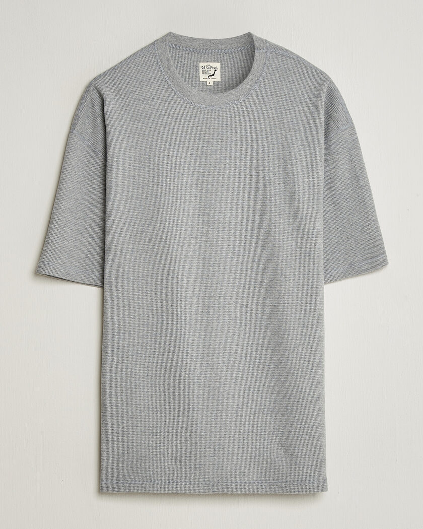 orSlow Waffle Cotton T-Shirt Heather Gray – Grå