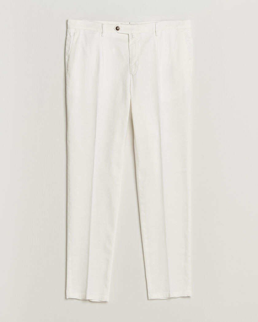 Briglia 1949 Pleated Linen Trousers Cream – Vit