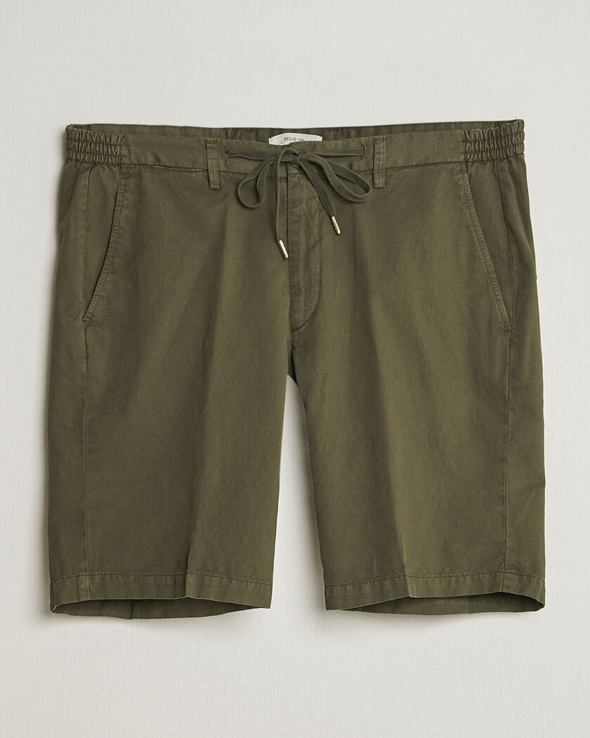 Briglia 1949 Cotton/Linen Drawstring Shorts Olive – Grön