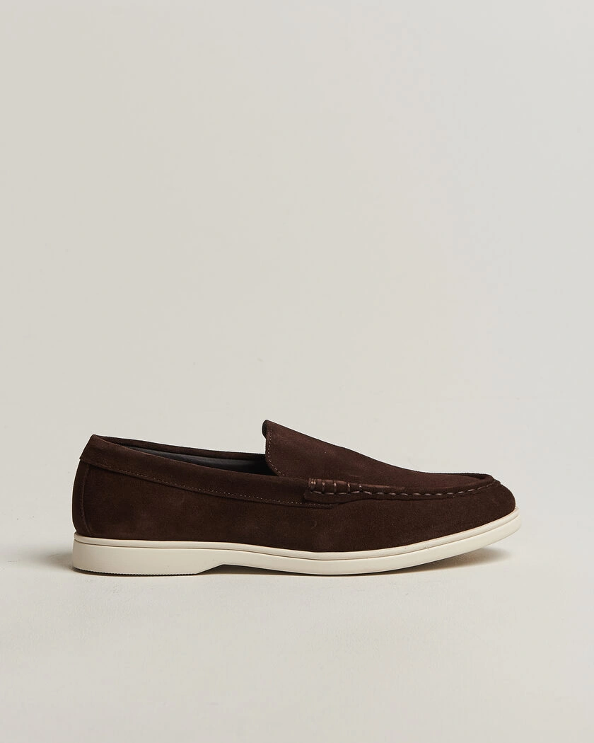  Charles Tyrwhitt Suede Slip On Loafers Chocolate Brown – Brun