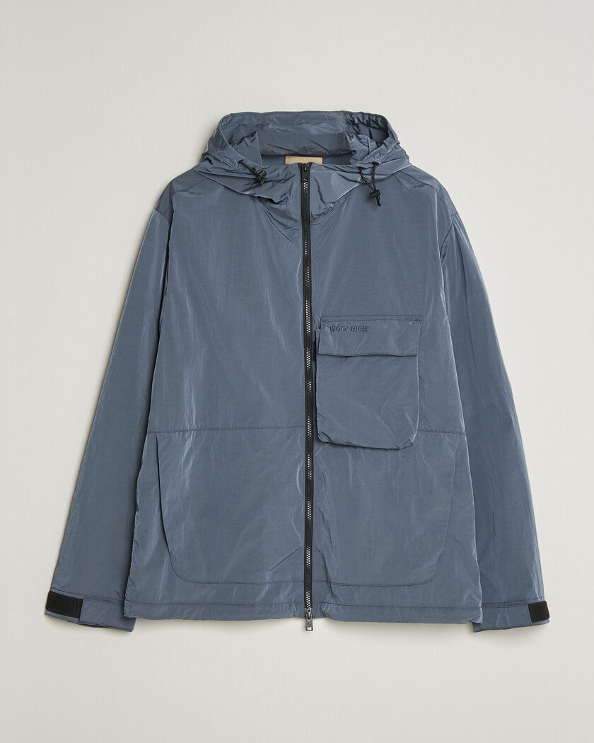 Woolrich Shiny Nylon Hooded Jacket Grisaille – Grå