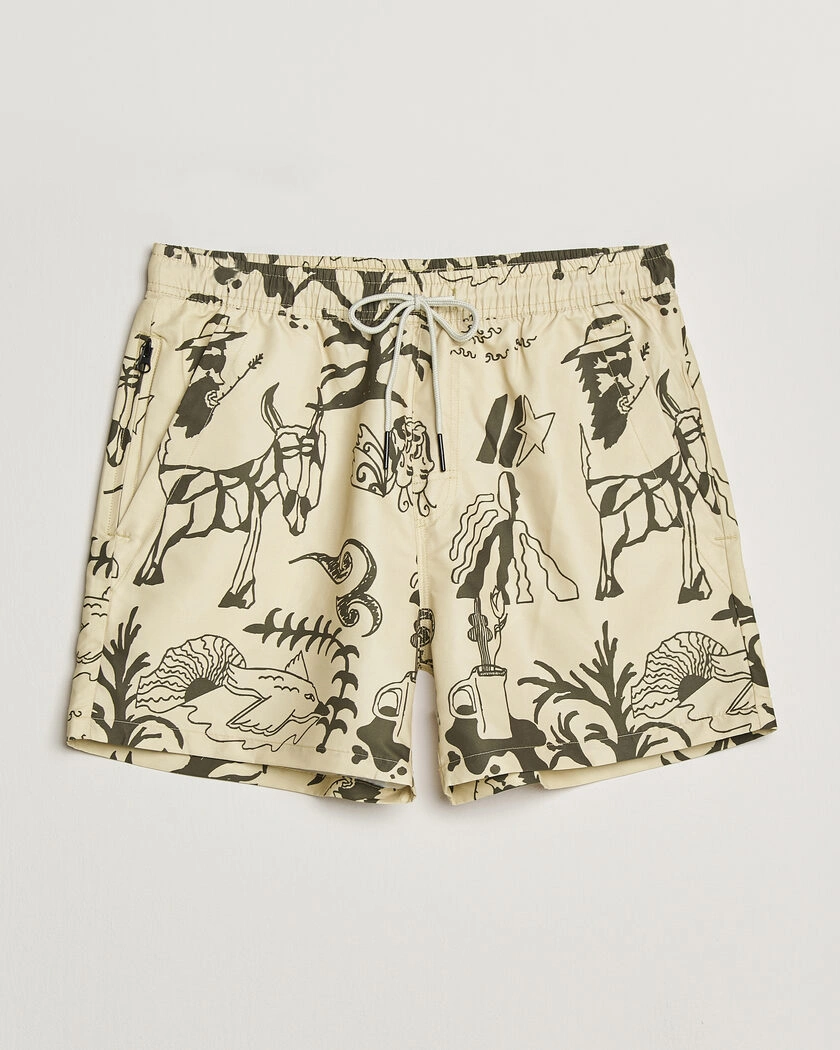  OAS Printed Swimshorts Poplan – Beige